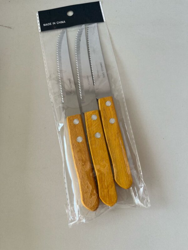 CUCHILLO/TENEDOR MADERA X 3 UND